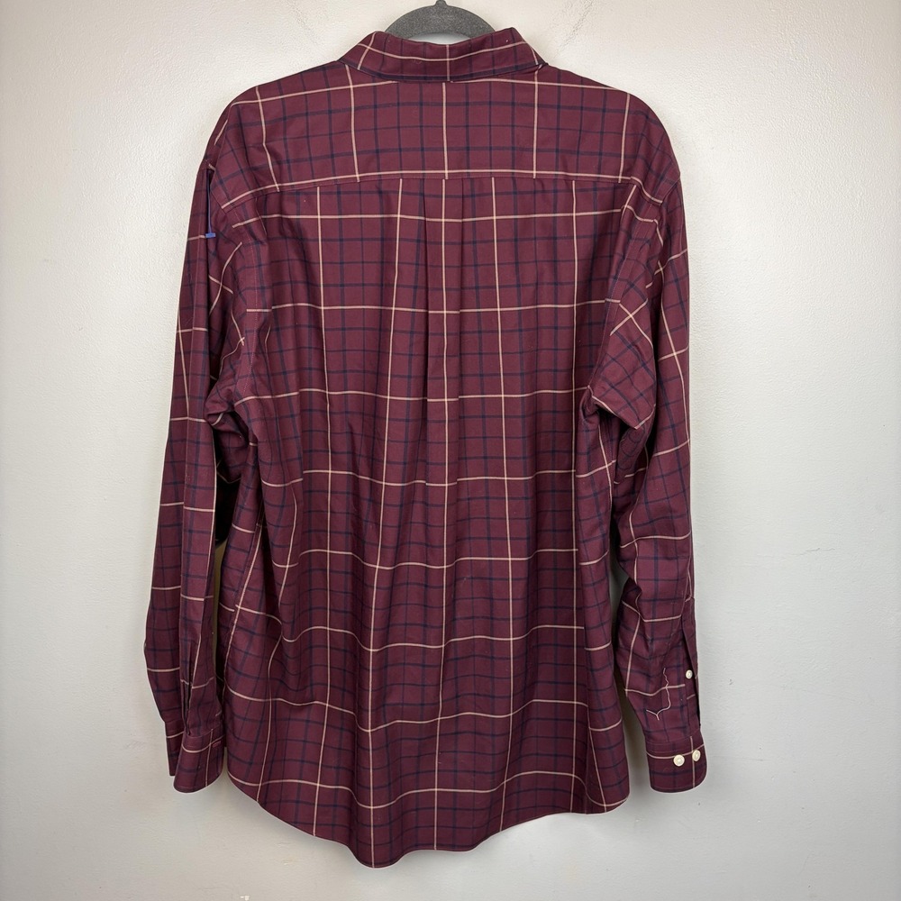 Brooks Brothers Shirt Mens Large Red Plaid Non Iron 346 Button Down Cotton - Picture 3 of 8